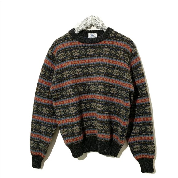 1905 collection wool blend crew neck fair isle sweater
